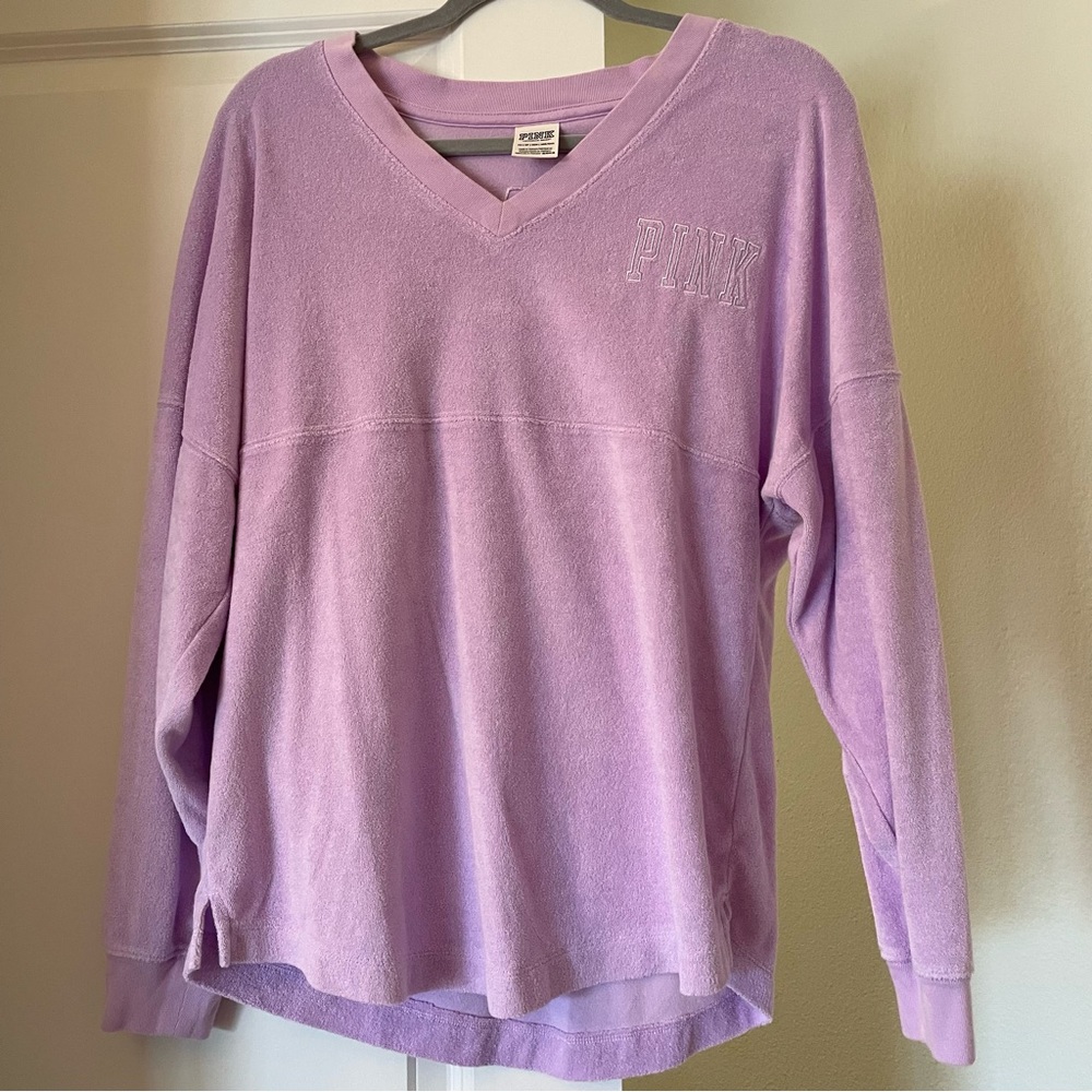 PINK Terrycloth Swimsuit Cover Top
